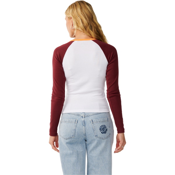 2026 Rip Curl Womens Island Dreams Raglan Long Sleeve T-shirt 0QKWTE - White